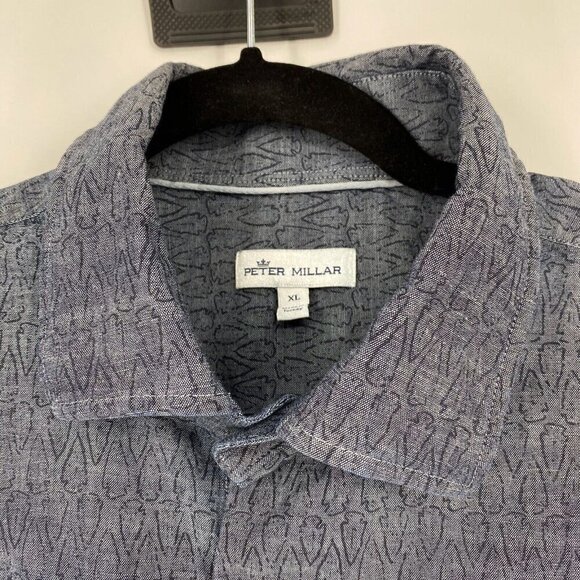 Peter Millar Men's Arrowhead Pattern Sport Shirt. Size XL - Picture 4 of 9